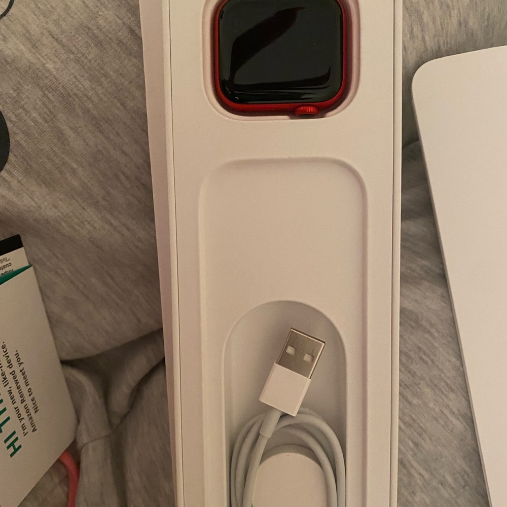 Apple Watch series 6 color red and the band is red too